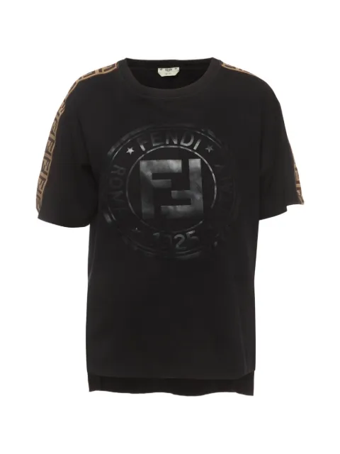 Fendi Pre-Owned Logo-appliqué FF-trim T-shirt Black 1406322