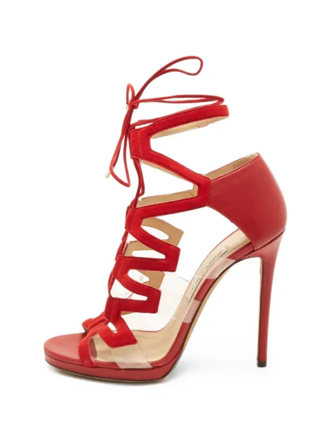 Jimmy Choo Pre-Owned lace-up ankle-strap sandals Red 1404921