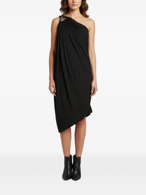 CHATS BY C.DAM Eileen asymmetric draped midi dress Black 1403377