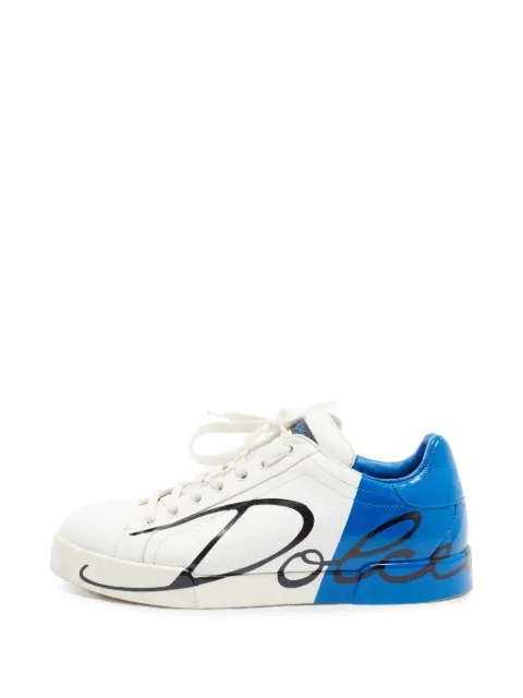 Dolce & Gabbana Pre-Owned Portofino logo-print sneakers White 1405596