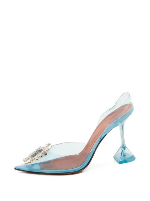 Amina Muaddi Begum Glass slingback pumps Blue 1363665