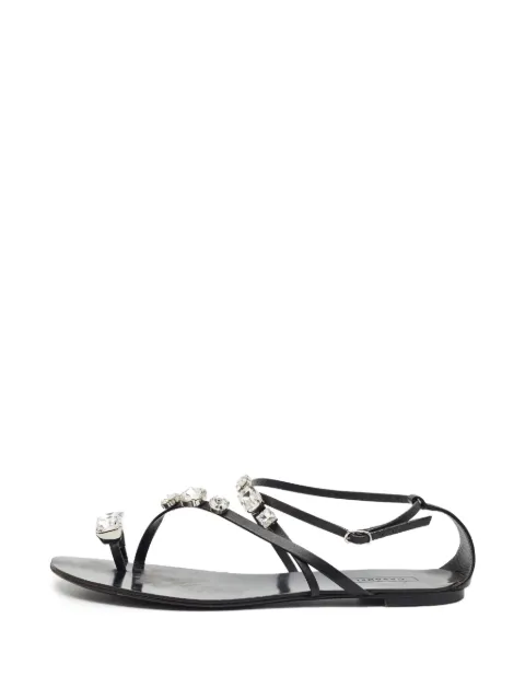 Casadei Vintage crystal-embellished ankle-strap sandals Black 1407188