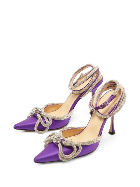 MACH & MACH Double Bow crystal-embellished pumps Purple 1405747