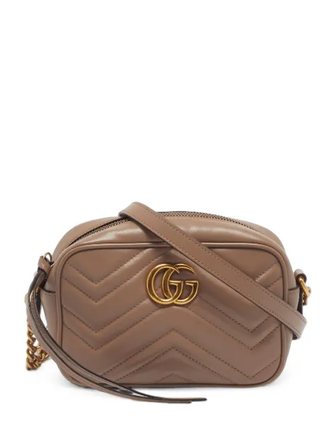 Gucci Pre-Owned mini GG Marmont matelassé shoulder bag Brown 1406454