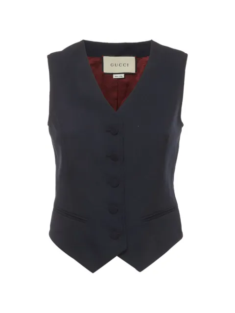 Gucci Pre-Owned V-neck buttoned waistcoat Blue 1404952