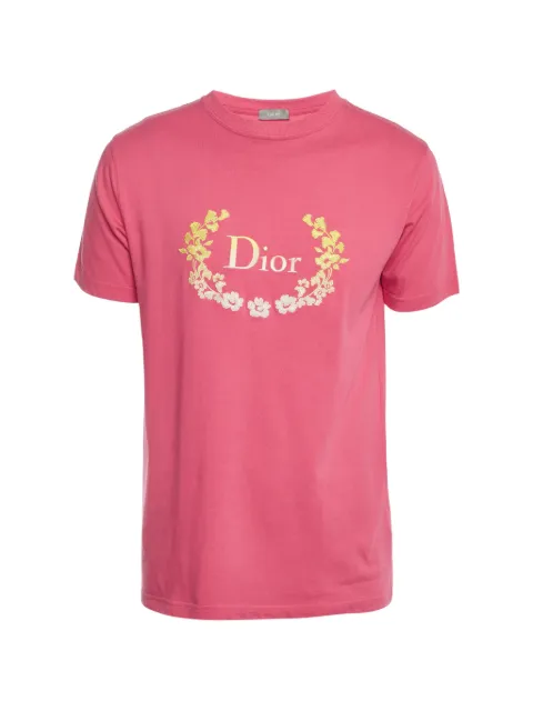 Christian Dior Pre-Owned logo-embroidered T-shirt Pink 1405327