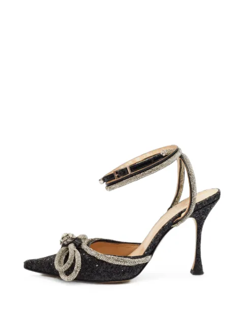 MACH & MACH Double Bow crystal-embellished pumps Black 1405289