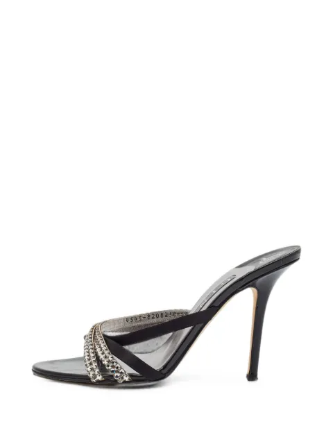 Gina crystal-embellished satin sandals Black 1405122
