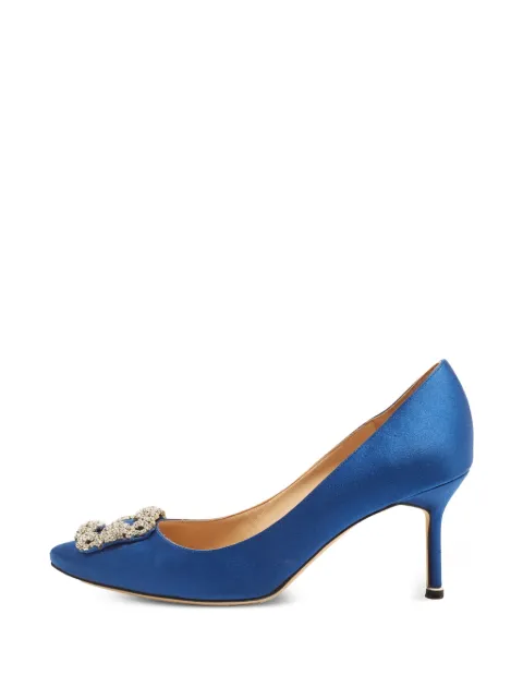 Manolo Blahnik Hangisi buckle pumps Blue 1405058
