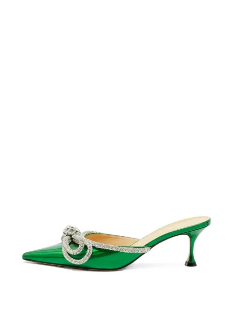 MACH & MACH Double Bow pointed-toe mules Green 1403457