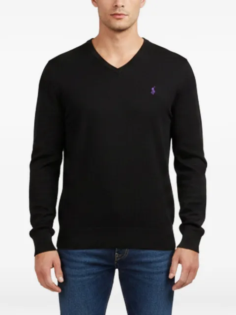 Polo Ralph Lauren Vintage V-neck logo-embroidered sweater Black 1403459