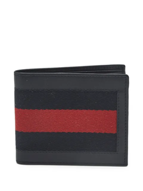 Gucci Pre-Owned Web-stripe bifold wallet Blue 1405681
