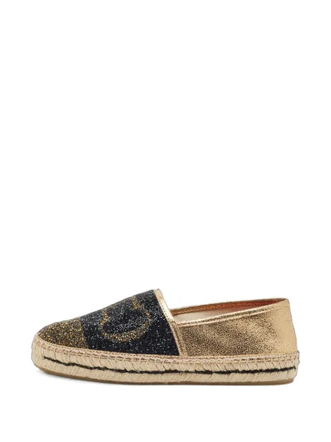 Carolina Herrera Vintage Initials Insignia glitter espadrilles Gold 1406719