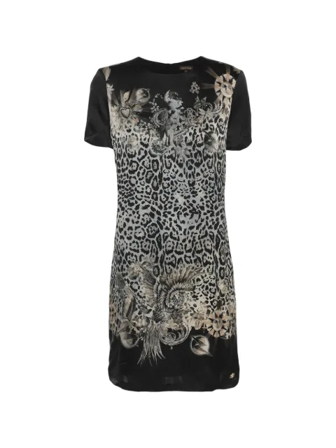 Roberto Cavalli Vintage leopard-print satin mini dress Black 1249587