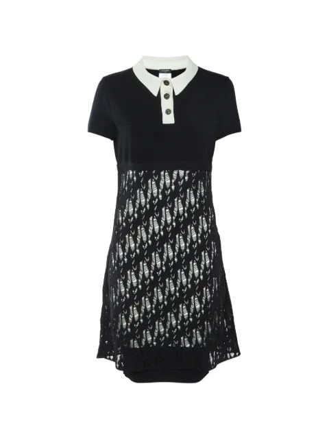 CHANEL Pre-Owned short-sleeve knitted mini dress Black 1402932