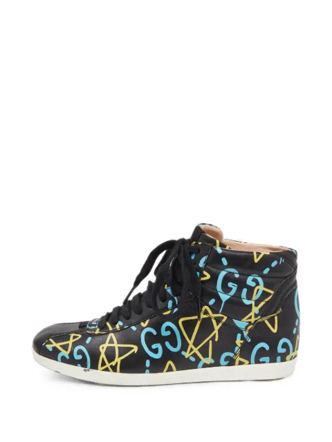 Gucci Pre-Owned Ghost graffiti-print sneakers Black 904235
