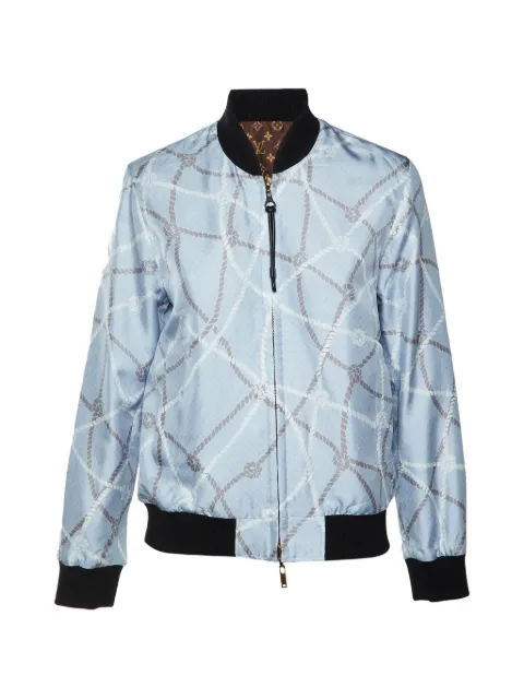 Louis Vuitton Pre-Owned Monogram-print reversible bomber jacket Brown 1403030