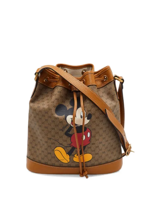 Gucci Pre-Owned Disney Mickey Mouse print Micro GG bucket bag Brown 1401185