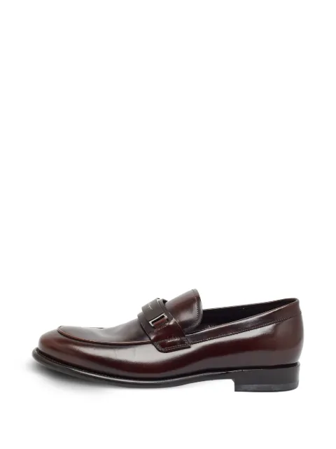 Ferragamo Pre-Owned logo-plaque penny loafers Brown 1407260