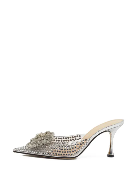 MACH & MACH Carrie crystal-embellished mules Silver 1401100