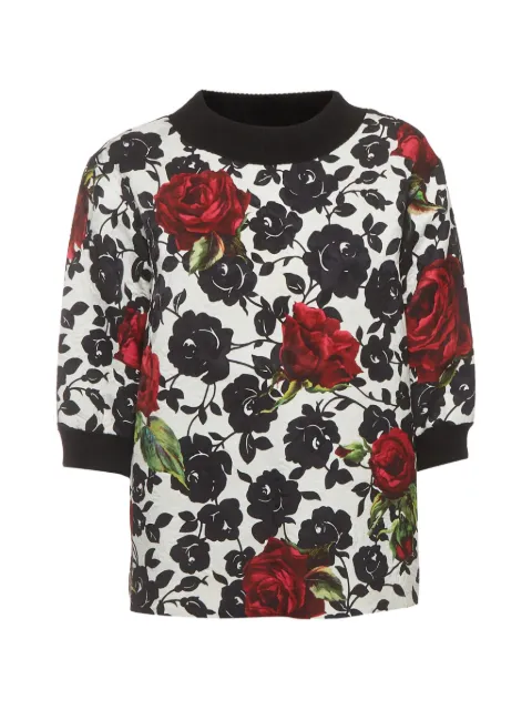 Dolce & Gabbana Pre-Owned floral-print round-neck T-shirt White 1404482