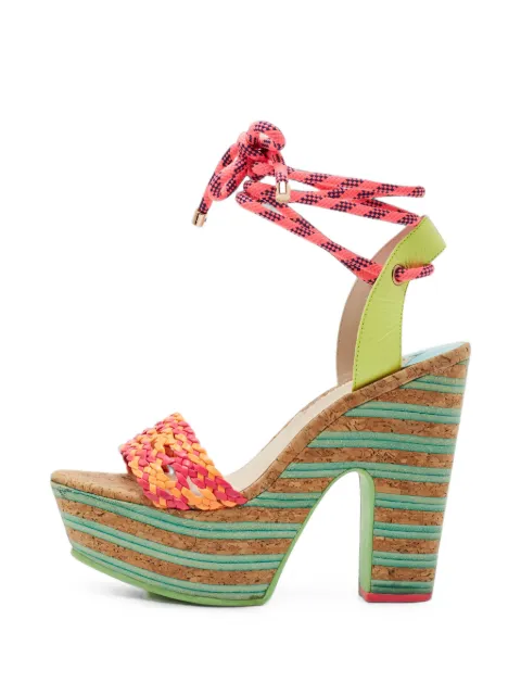 Sophia Webster Jade woven platform sandals Pink 1406362