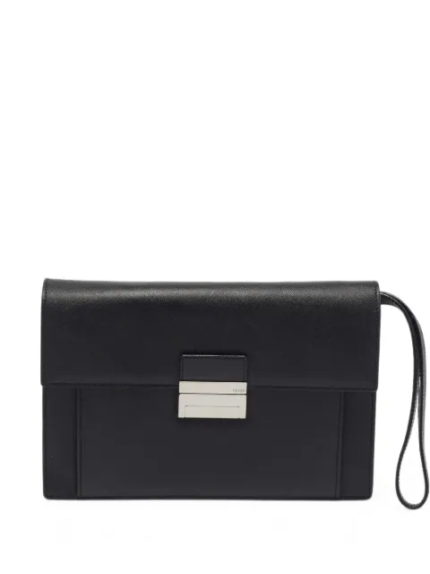Fendi Pre-Owned push-lock wristlet clutch bag Black 1405231