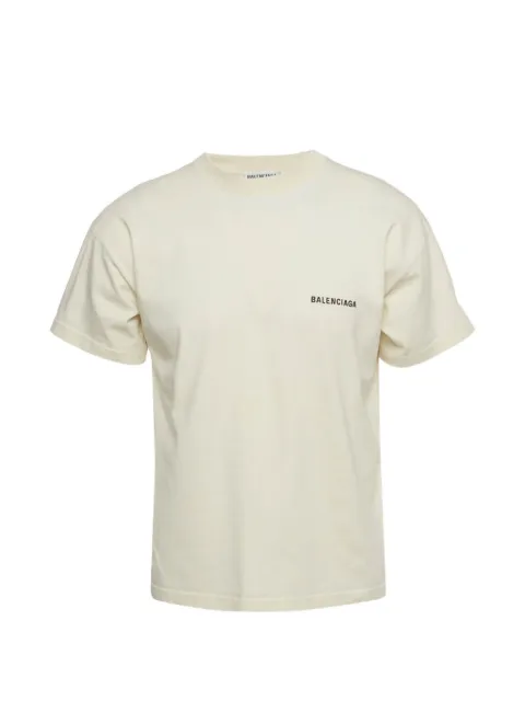 Balenciaga Pre-Owned logo-print T-shirt Neutrals 1406419