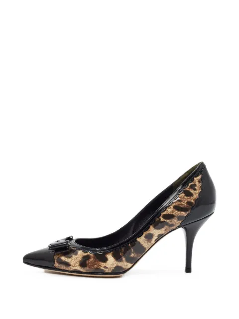Dolce & Gabbana Pre-Owned leopard-print bow-detail pumps Brown 1405202
