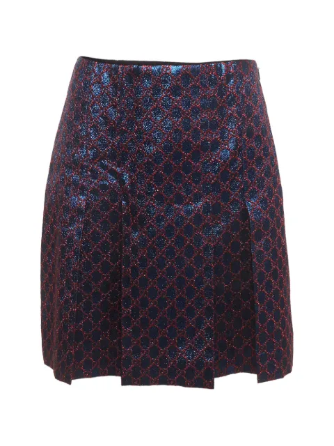 Gucci Pre-Owned Guccissima pleated mini skirt Blue 1404844