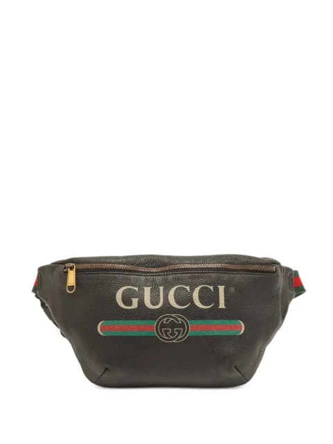 Gucci Pre-Owned logo-print Web-detail belt bag Black 1404508