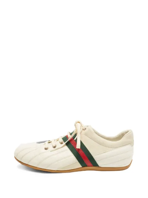 Gucci Pre-Owned Web-stripe sneakers White 1405441