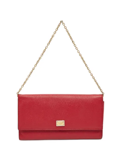Dolce & Gabbana Pre-Owned logo-plaque chain-strap wallet Red 1399337