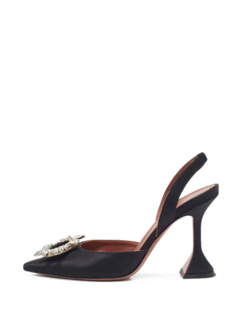 Amina Muaddi Begum crystal-embellished slingback pumps Black 1405707