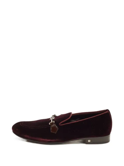 Louis Vuitton Pre-Owned VLogo velvet loafers Red 1405792