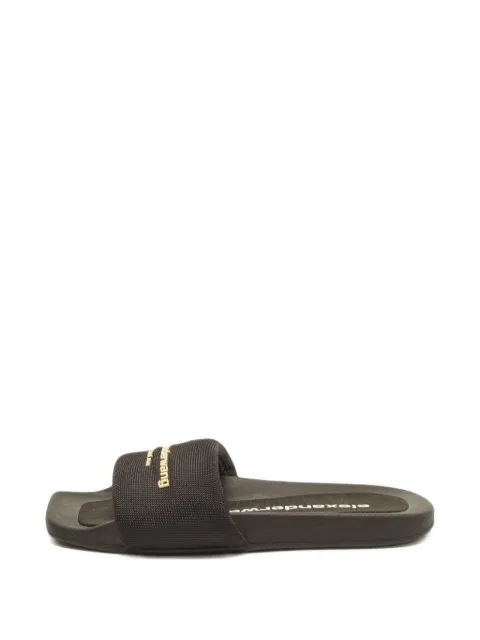 Pre-Owned Alexander Wang AW Pool logo-detail sandals Black 1405437