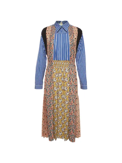 Prada Pre-Owned printed long-sleeve midi dress Blue 1405708