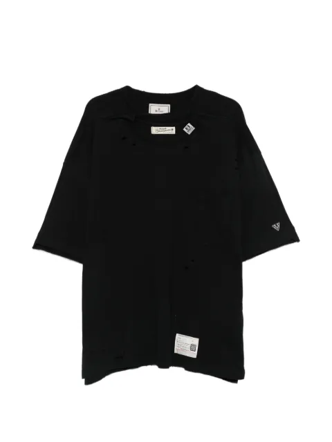 Maison MIHARA YASUHIRO distressed-effect layered-neck T-shirt Black A17TS602