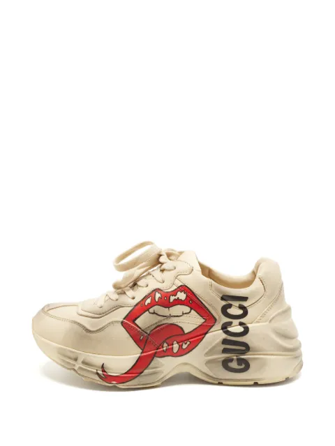 Gucci Pre-Owned Rhyton lace-up sneakers Neutrals 1405228