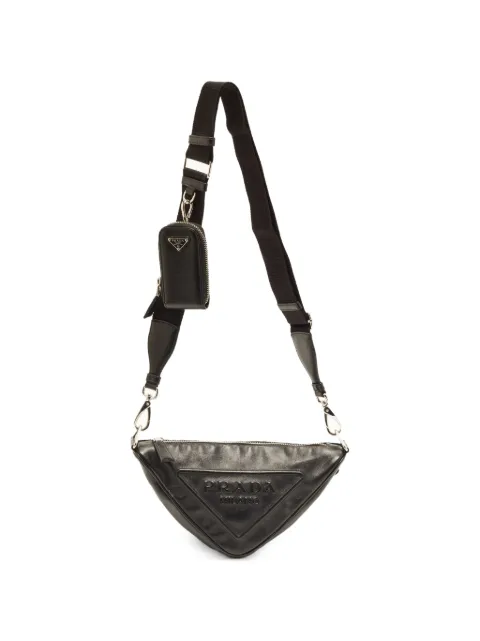 Prada Pre-Owned Triangle embossed shoulder bag Black 1405398