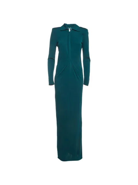 Roland Mouret gathered long-sleeve maxi dress Green 1403415