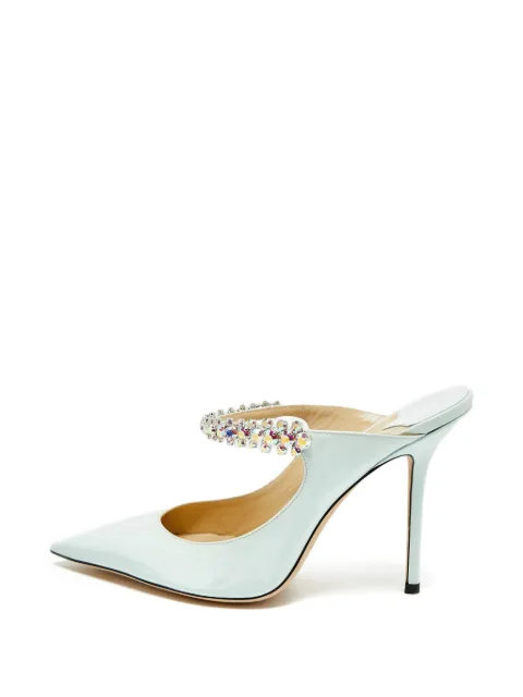Jimmy Choo Pre-Owned Bing crystal-embellished mules Blue 1383914