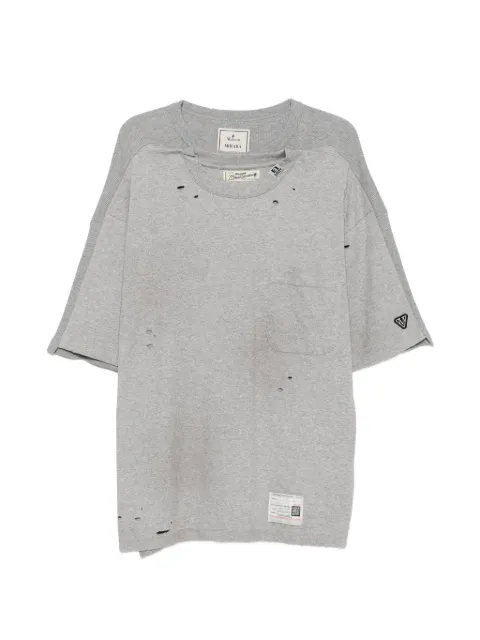 Maison MIHARA YASUHIRO distressed-effect layered-detail T-shirt Grey A17TS602