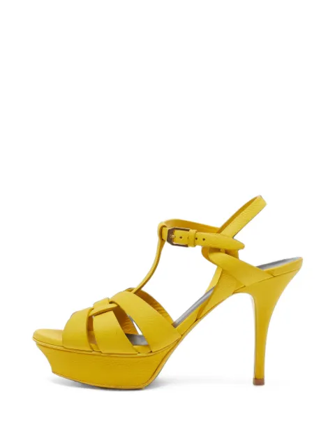 Saint Laurent Pre-Owned Tribute platform sandals Yellow 1405694