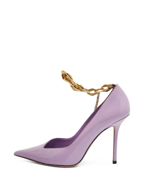 Jimmy Choo Pre-Owned Diamond Talura chain-link pumps Purple 1405822