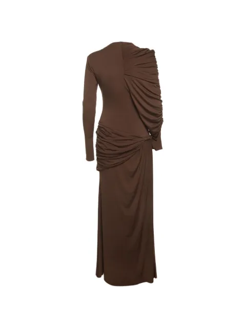 CHATS BY C.DAM draped long-sleeve maxi dress Brown 1402961