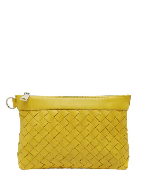 Bottega Veneta Pre-Owned Intrecciato-design clutch bag Yellow 1383487