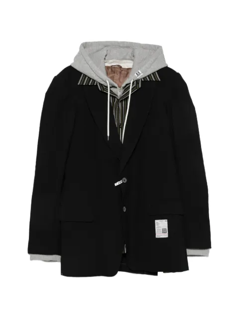 Maison MIHARA YASUHIRO layered-design hoodie-detail jacket Black J17JK131