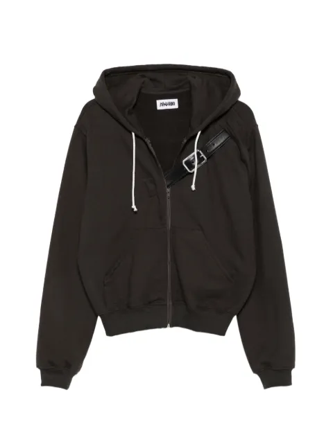 Magliano belt-detail zip-up hoodie Brown MGFW26HO01012