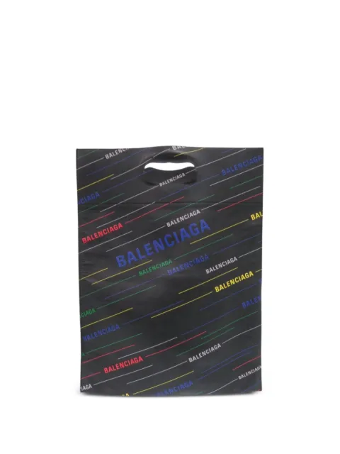 Balenciaga Pre-Owned 2010-2026 Calfskin Allover Logo Shopper tote bag Black 7UTOGOT1CVTED3LS
